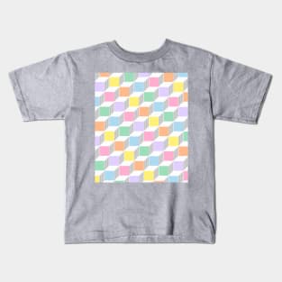 Pastel Colours, Cube, Geometric Kids T-Shirt